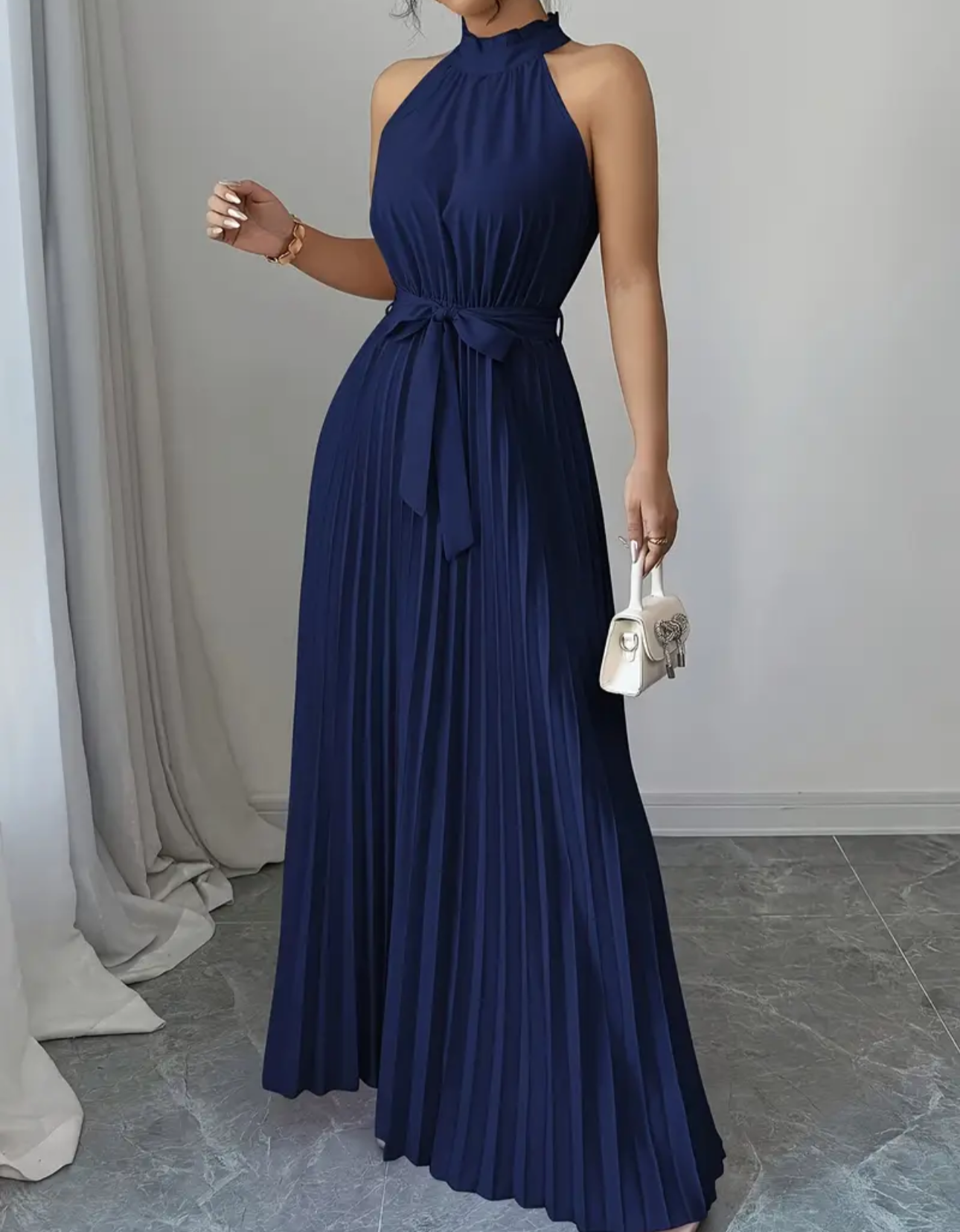 Piliseli maxi elbise
