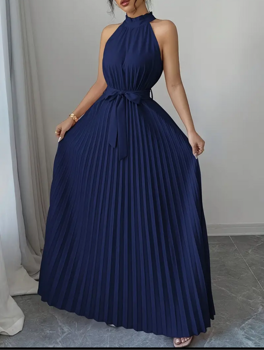 Piliseli maxi elbise