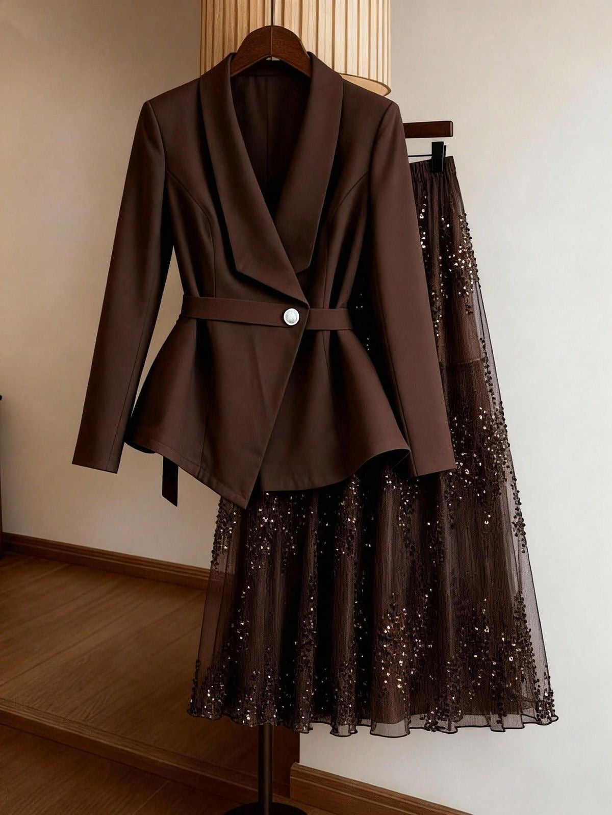 Tasarım blazer etek takım