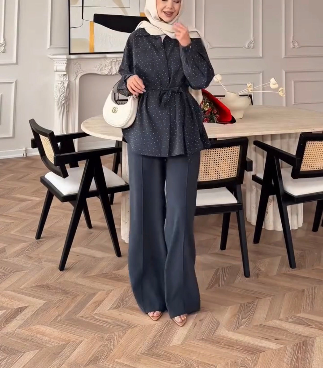 Taş işlemeli alt üst takım