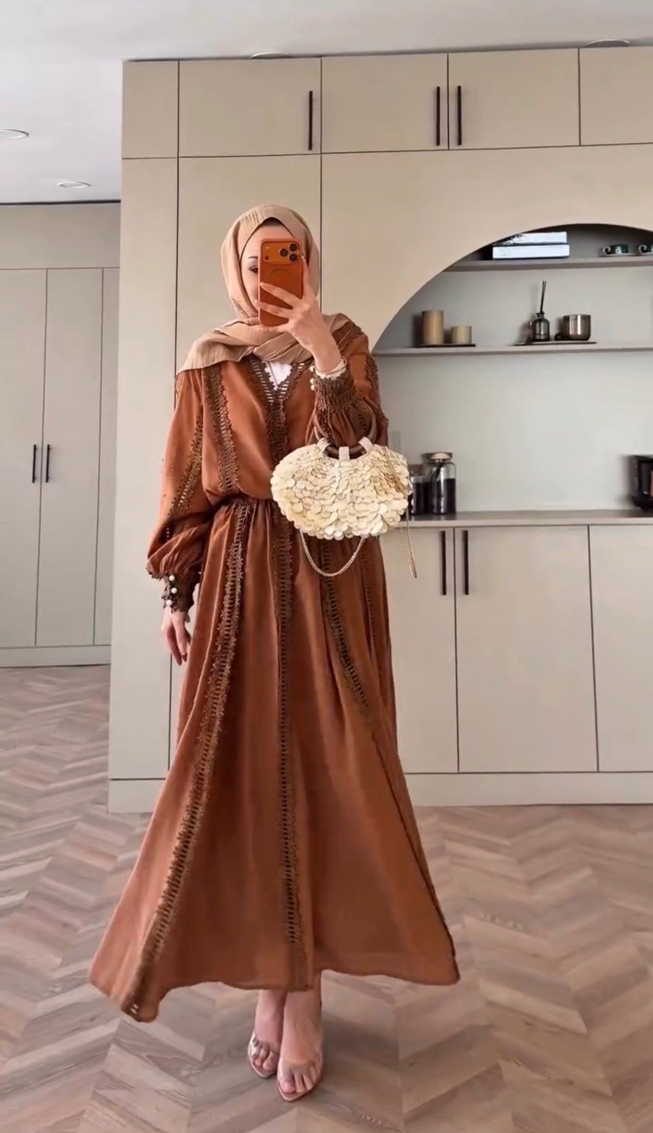 cosmos Ful astarlı fisto gömlek etek takım