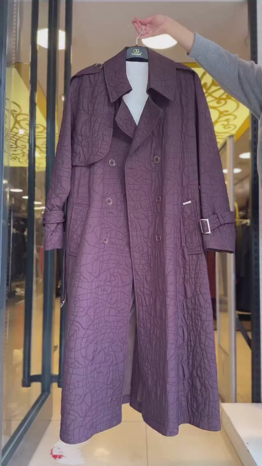 Kapitone desenli astarlı trençkot