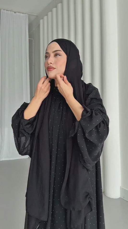 Taş işlemeli prenses tül astarlı elbise