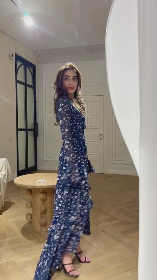 Tasarım şifon elbise